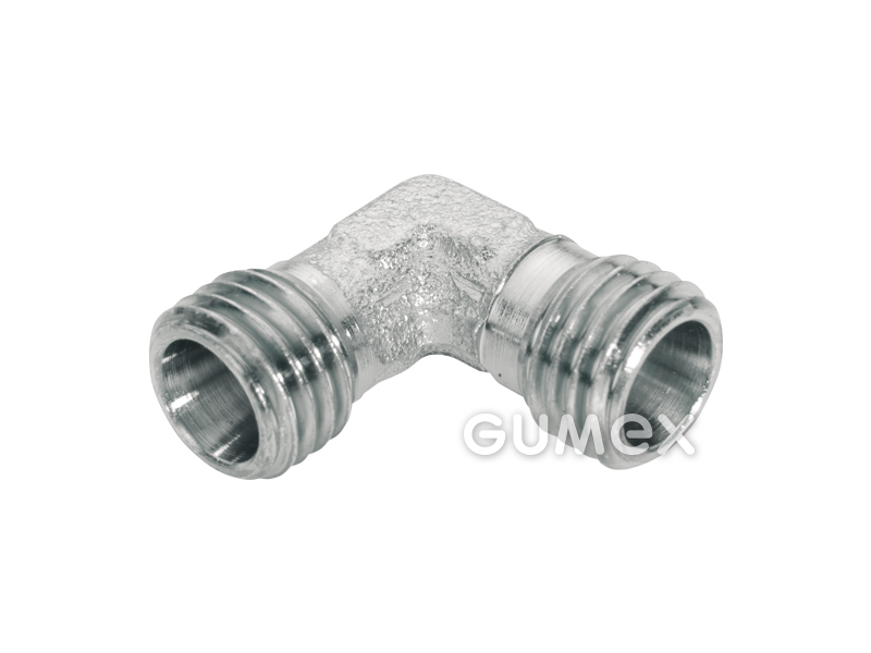 Šroubení pro hydrauliku vysokotlaké, koleno 90°, lehká řada, vnější závit M12x1,5 - vnější závit M12x1,5, 2x těsnění koncovka, ocel
